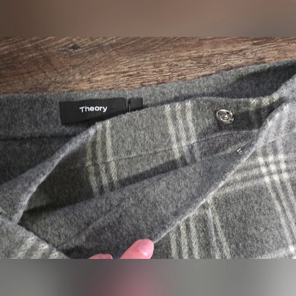 Theory Wool/Cashmere Plaid Skirt Size 4 - Picture 2 of 5